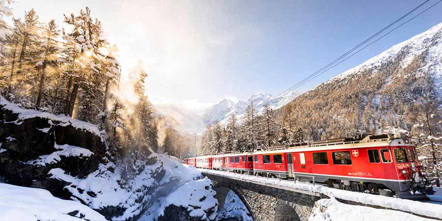 Journeying on Bernina Express to Poschiavo